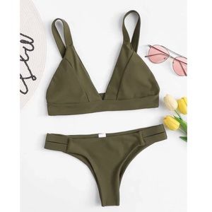DARK NAVY GREEN BIKINI SET